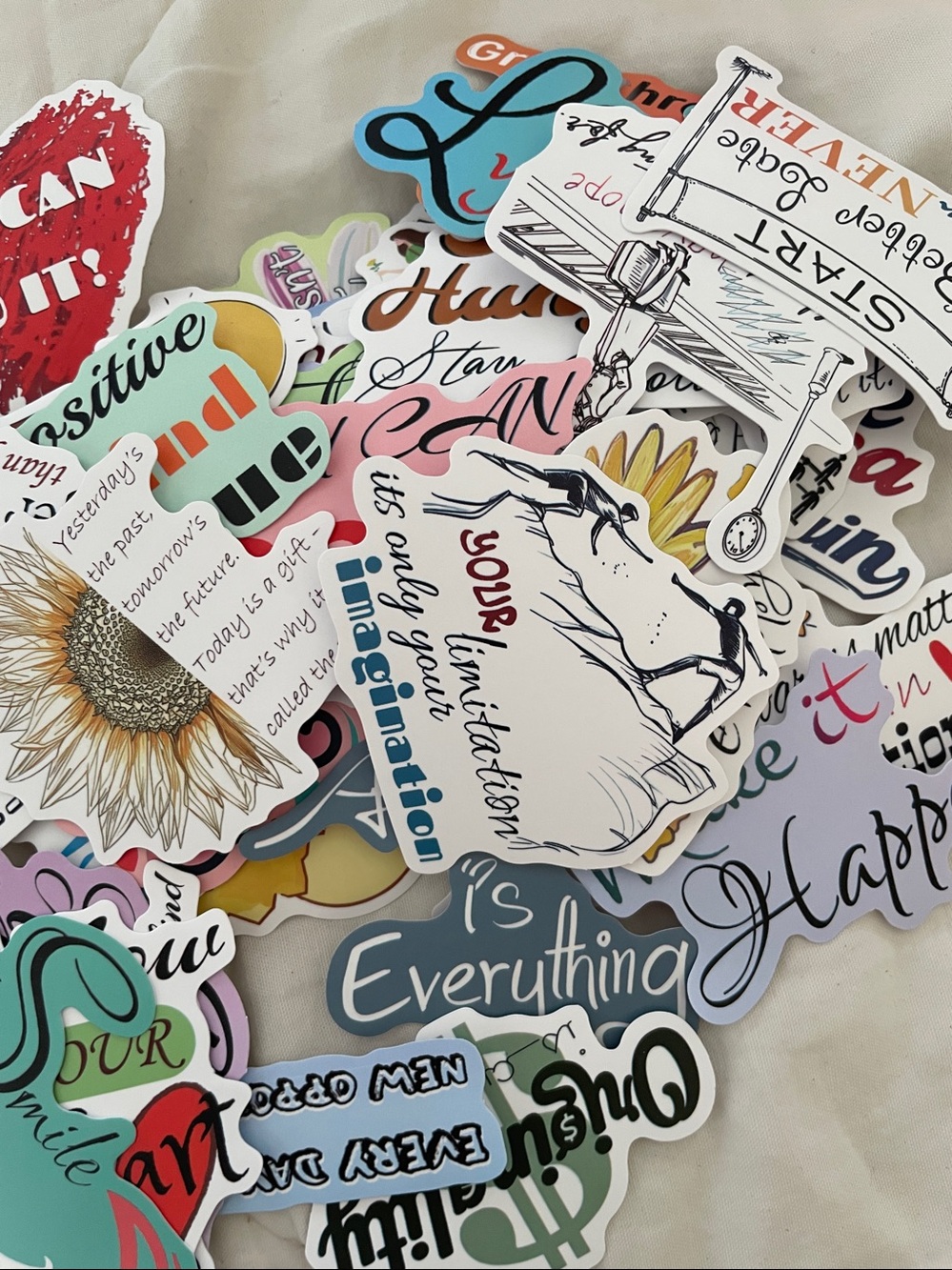 50 inspirational matte Stickers